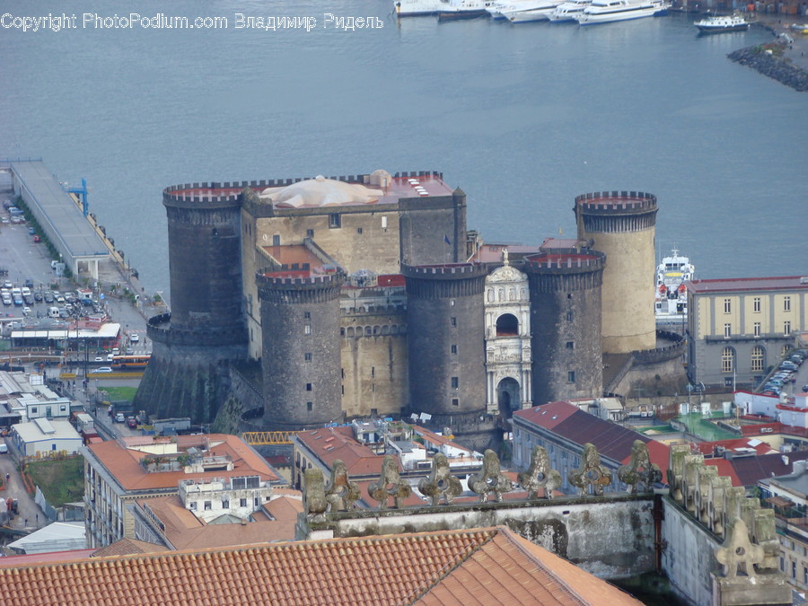 Architecture, Building, Castle, Freighter, Ship