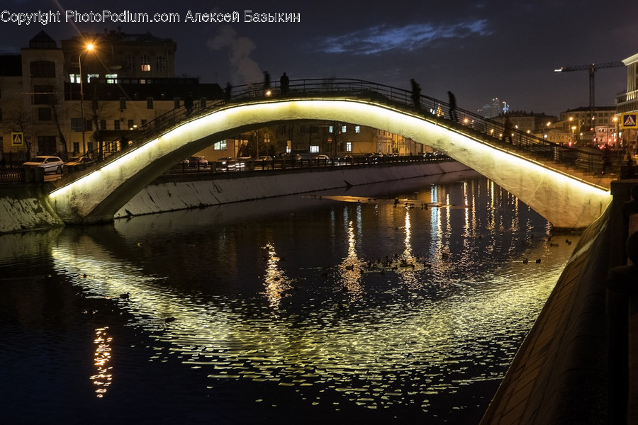 Smoke, Bridge, Building, Canal, Outdoors