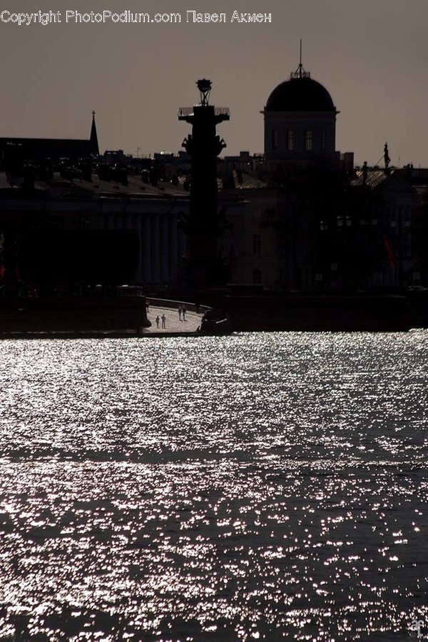 Architecture, Building, Column, Pillar, Silhouette