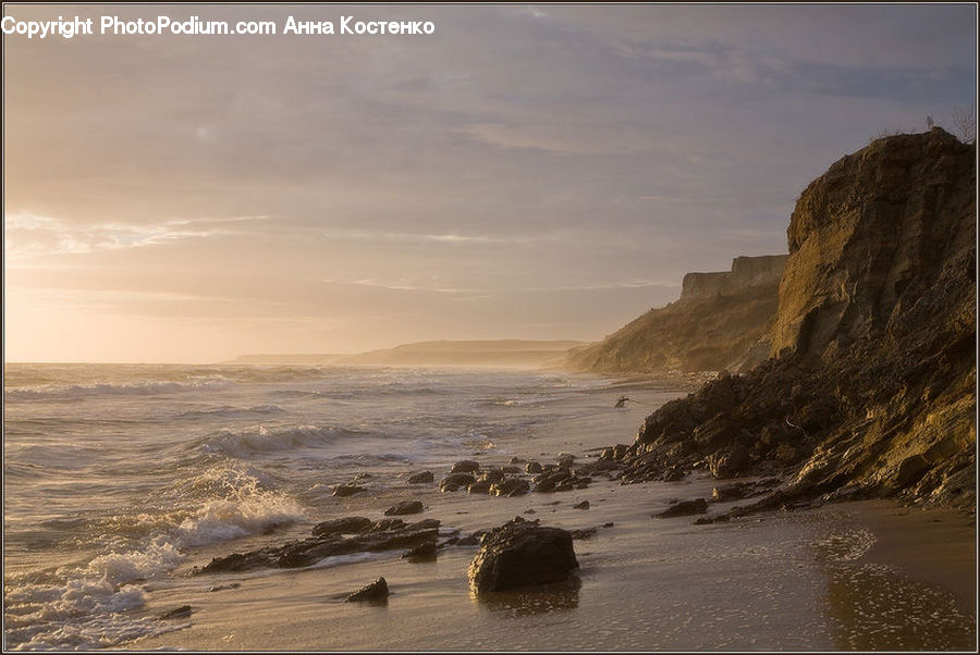 Coast, Outdoors, Sea, Water, Beach, Cliff, Rock