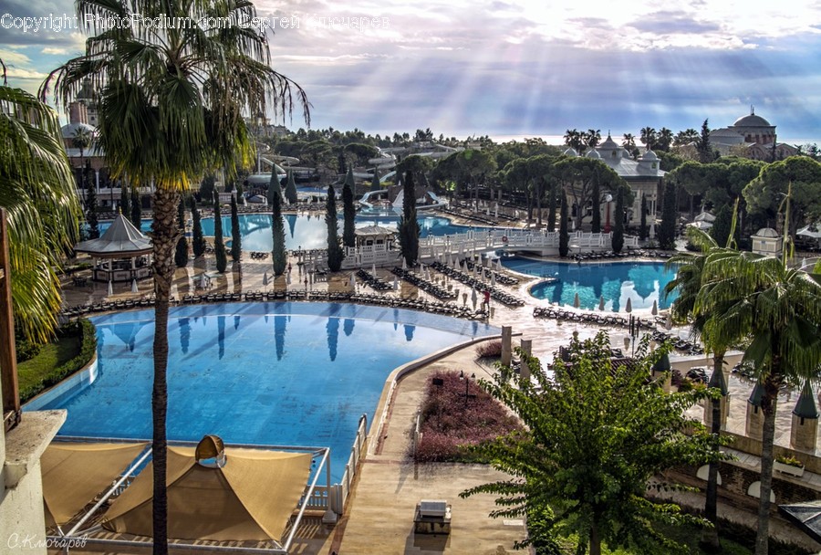 Building, Hotel, Resort, Pool, Water