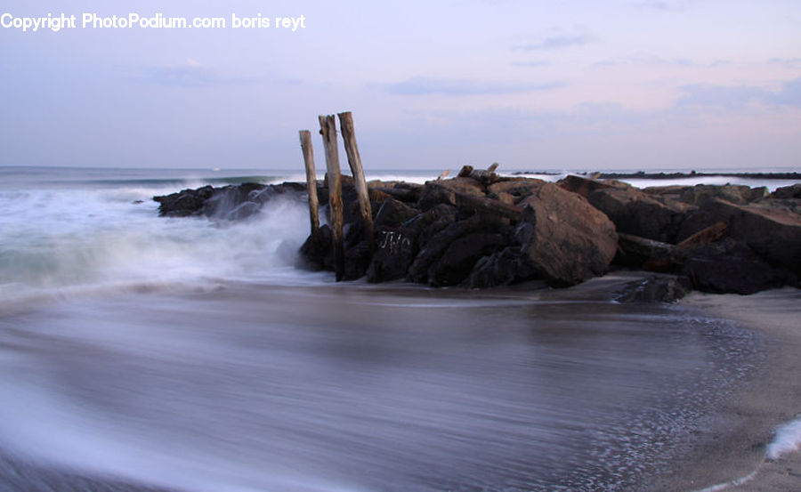 Coast, Outdoors, Sea, Water, Driftwood, Wood, Ocean