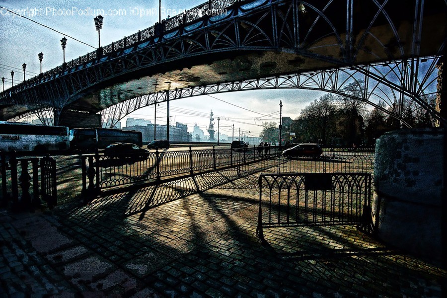 Bridge, Building, Freeway, Overpass, Road