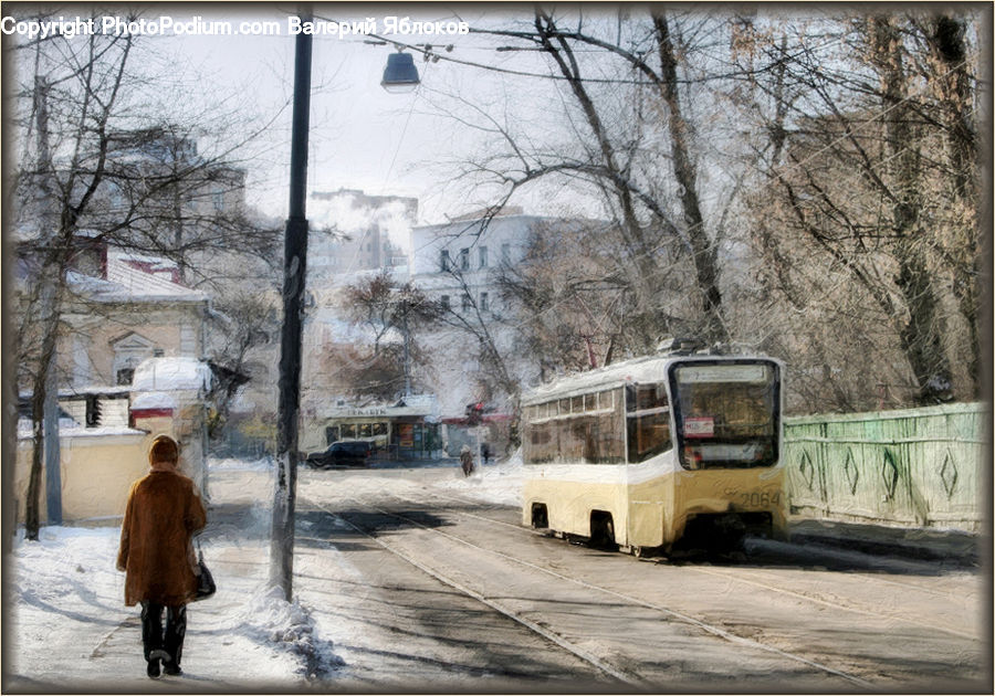 People, Person, Human, Bus, Vehicle, Blizzard, Outdoors
