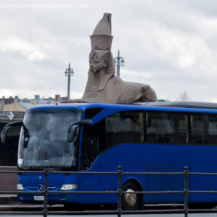 Bus, Vehicle, Art, Sculpture, Statue