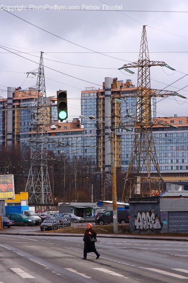 Intersection, Road, Building, Neighborhood, Urban