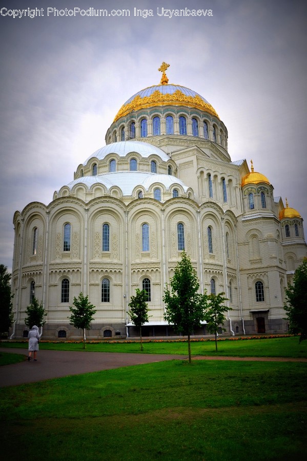 Architecture, Building, Dome, Bench, Castle