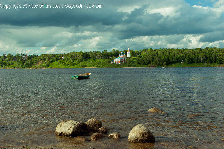 Rock, Lake, Outdoors, Water, Beach