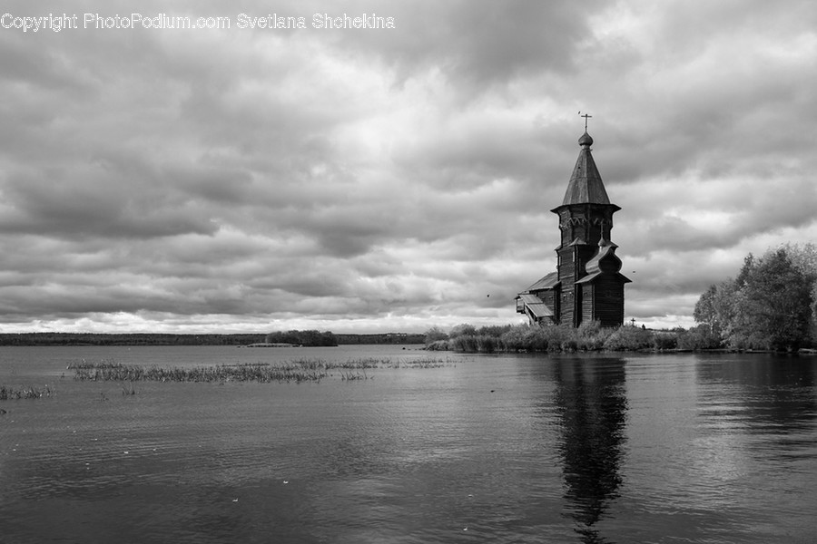 Architecture, Building, Tower, Lake, Outdoors