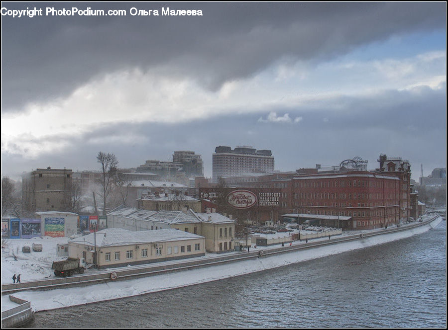 Freighter, Ship, Vessel, City, Downtown, Metropolis, Urban