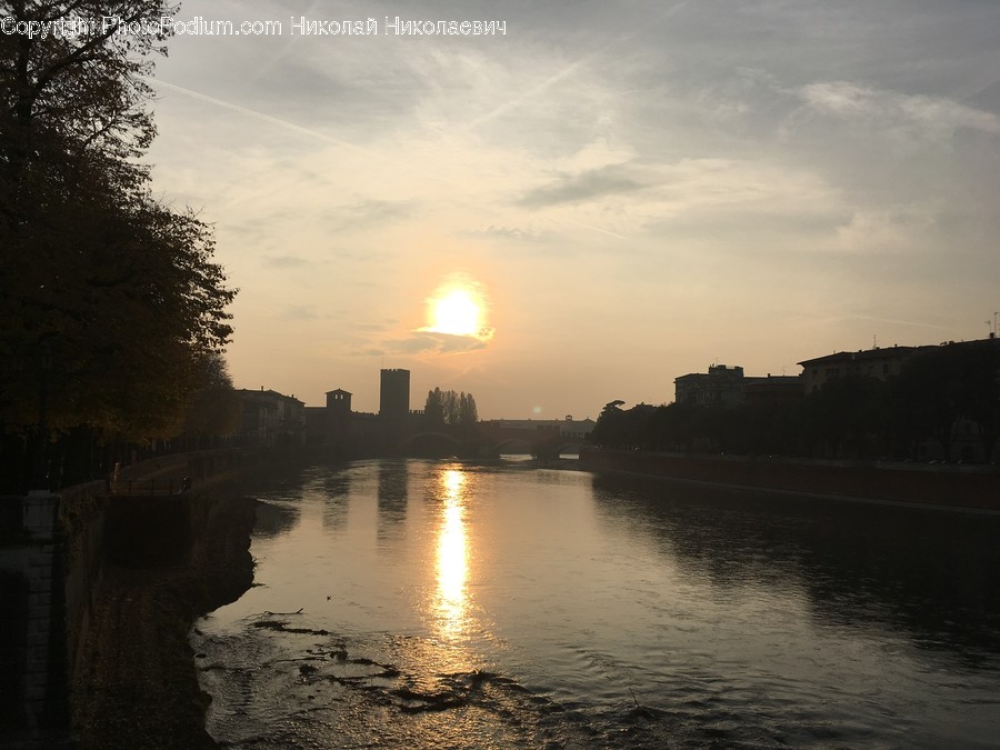 Flare, Light, Outdoors, River, Water