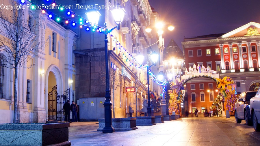 Lighting, Building, City, Road, Street