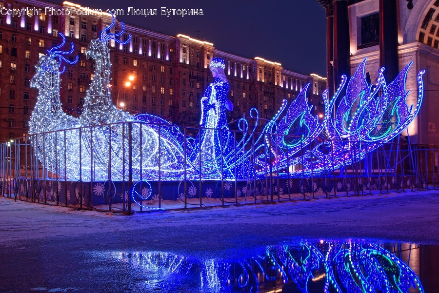 Fountain, Water, Lighting, Night, Outdoors