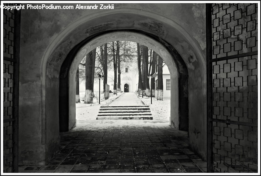 Arch, Boardwalk, Path, Pavement, Sidewalk, Walkway, Road