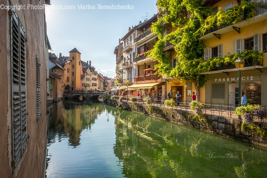 Canal, Outdoors, Water, Building, Cottage