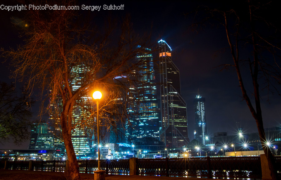 Night, Outdoors, Building, City, Downtown