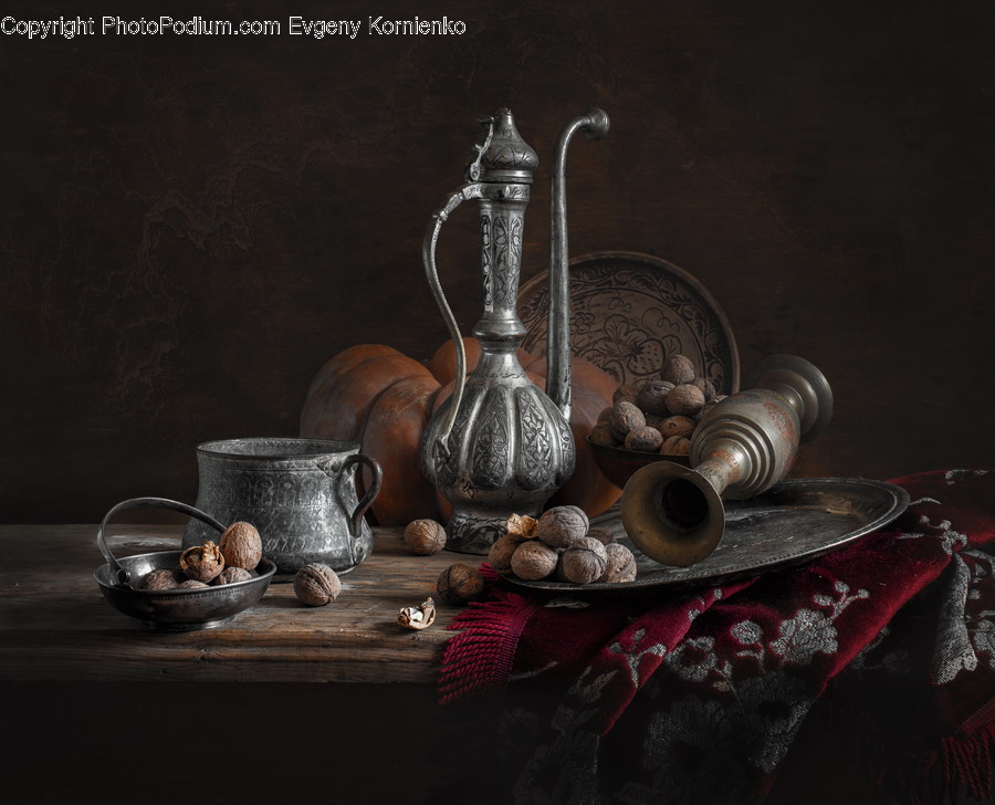 Glass, Goblet, Pottery, Pot, Flora