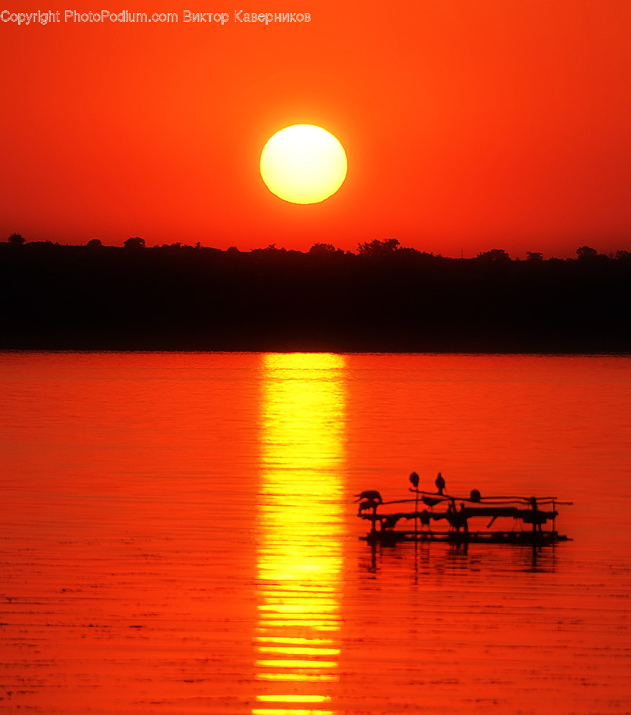 Outdoors, Sky, Sun, Silhouette, Dawn