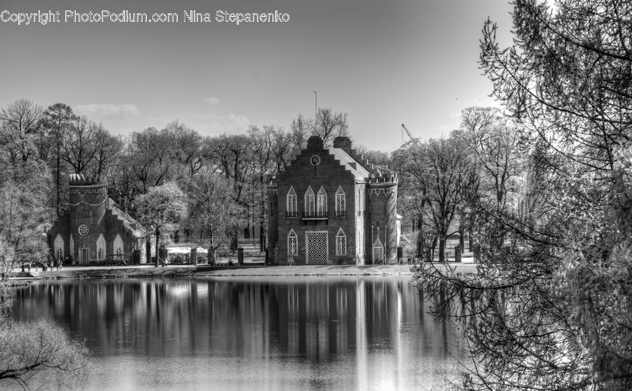 Outdoors, Pond, Water, Building, House