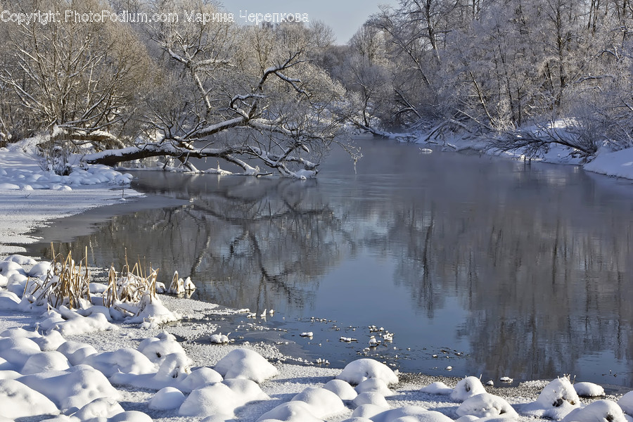 Outdoors, Snow, Pond, Water, Nature