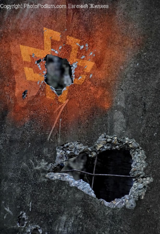 Hole, Rust, Soil, Art, Modern Art