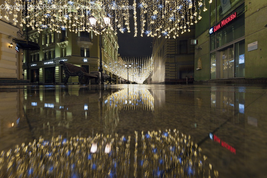 Fountain, Water, Chandelier, Lamp, Ballroom