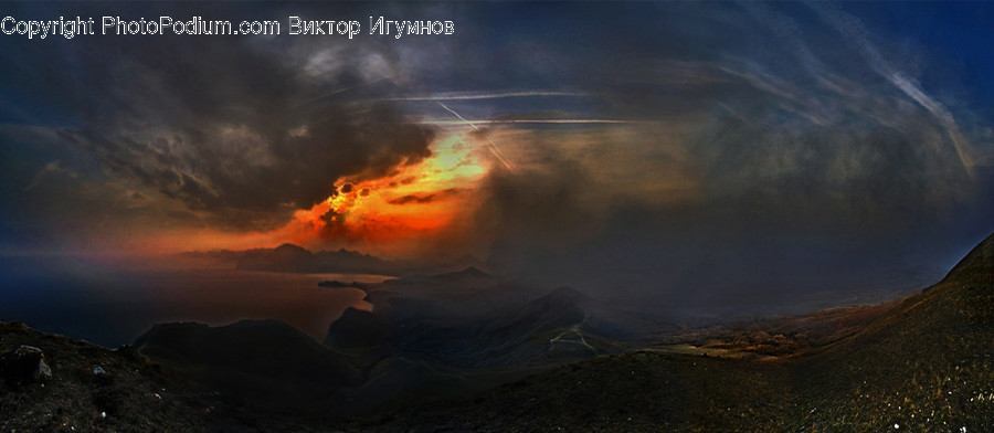 Eruption, Nature, Dawn, Dusk, Outdoors