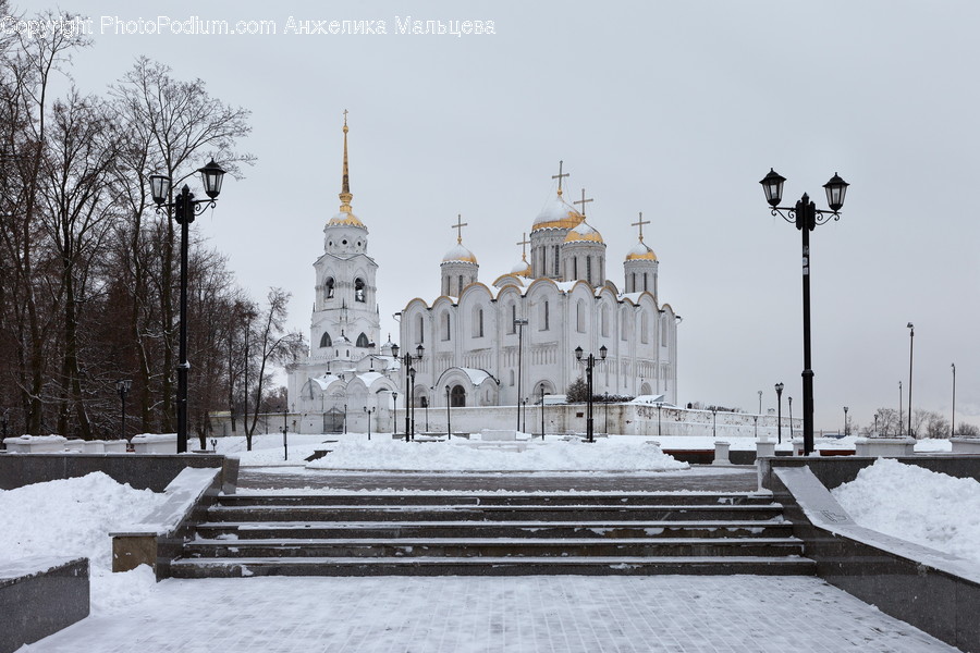 Outdoors, Snow, Bench, Architecture, Building