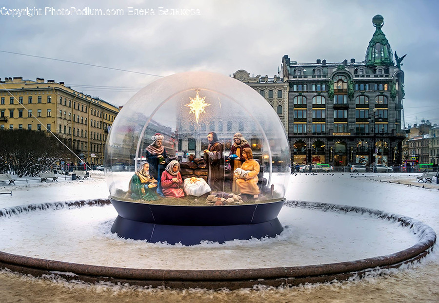 Fountain, Water, Boat, Transportation, Vessel