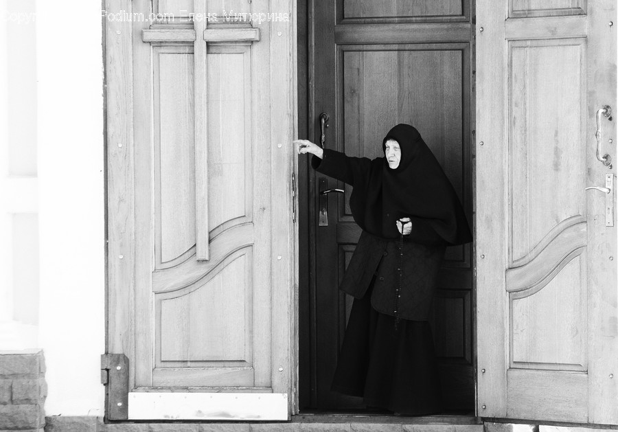 Clothing, Coat, Door, Face, Human