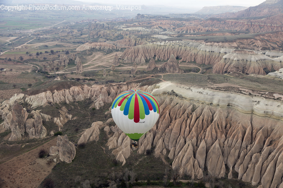 Aircraft, Hot Air Balloon, Transportation, Ground, Soil