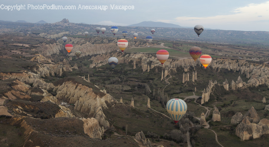 Aircraft, Hot Air Balloon, Transportation, Rock, Ball