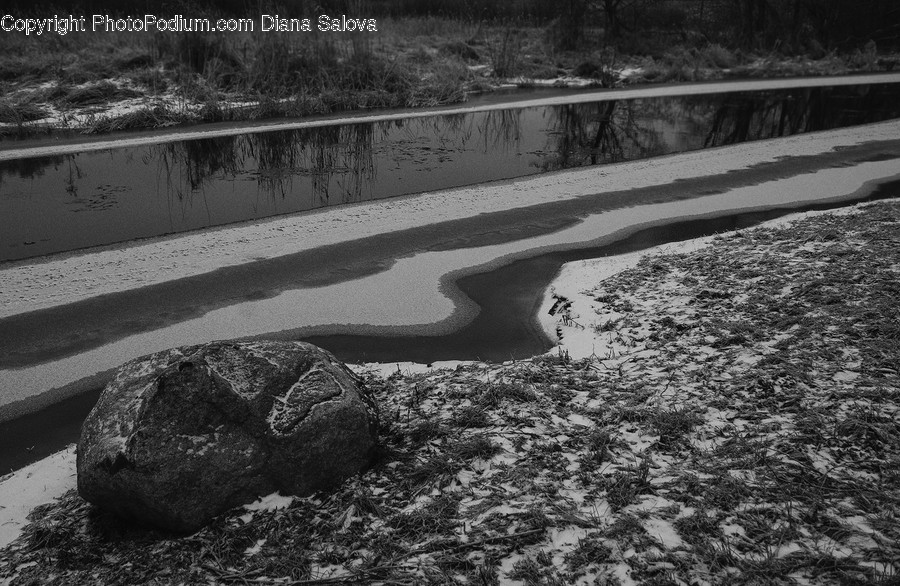Dirt Road, Gravel, Road, Water, Rock