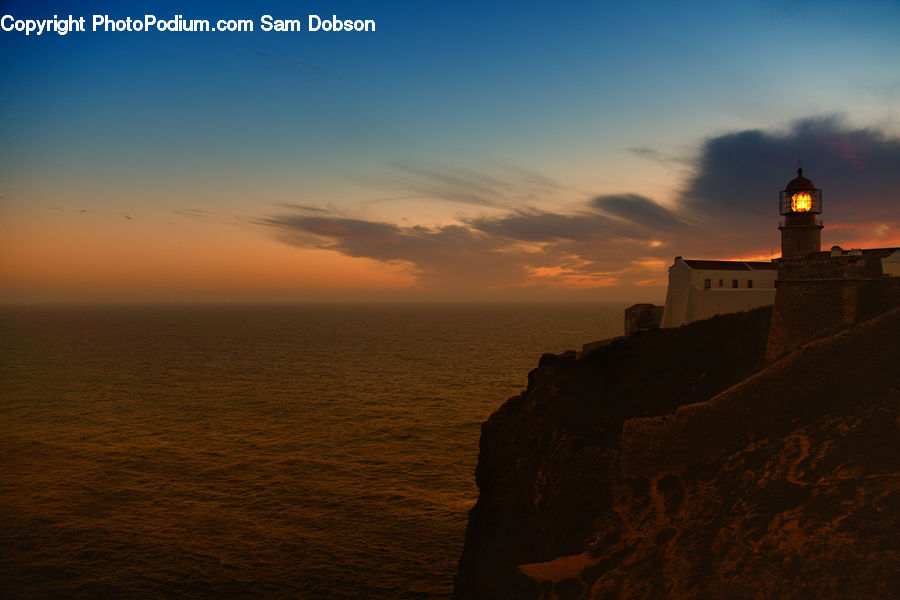 Beacon, Building, Lighthouse, Water Tower, Cliff, Outdoors, Coast