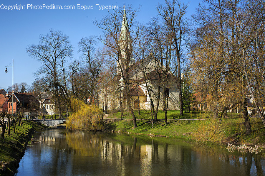 Canal, Outdoors, Water, Flora, Plant