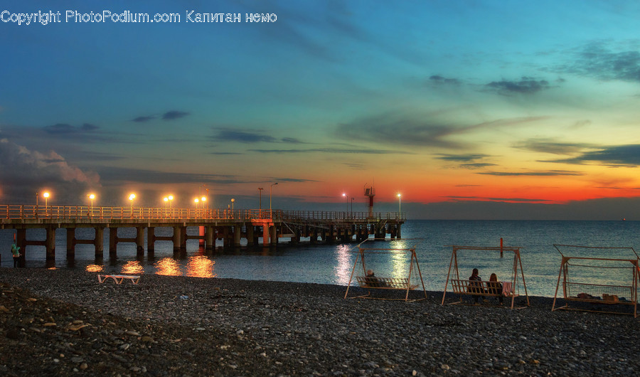 Dock, Pier, Dawn, Dusk, Nature