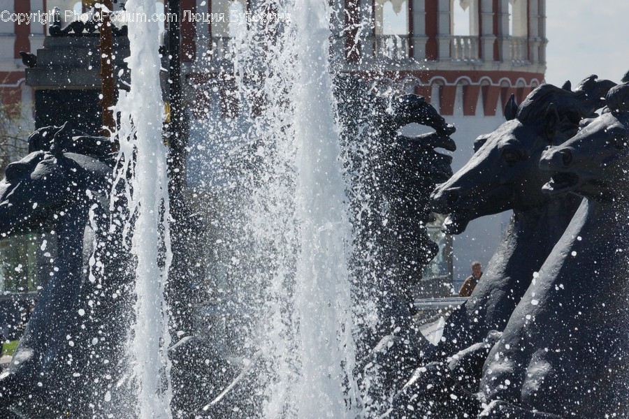 Fountain, Water, Balcony, Architecture, Building