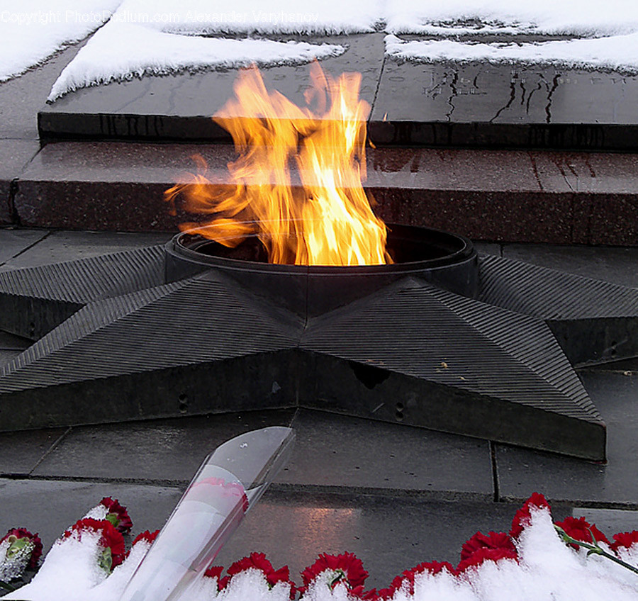 Fire, Flame, Igloo, Outdoors, Snow