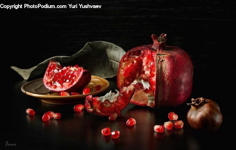 Fruit, Pomegranate, Food, Leaf, Plant, Bowl, Meal