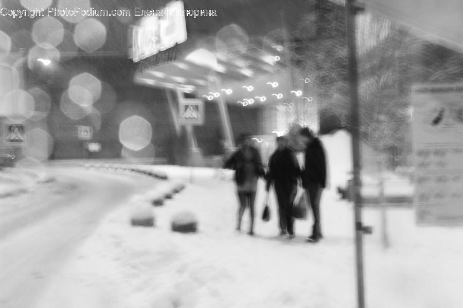 Human, People, Person, Blizzard, Nature