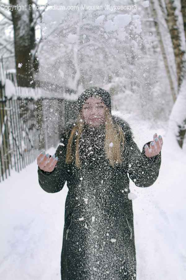 Human, People, Person, Blizzard, Nature