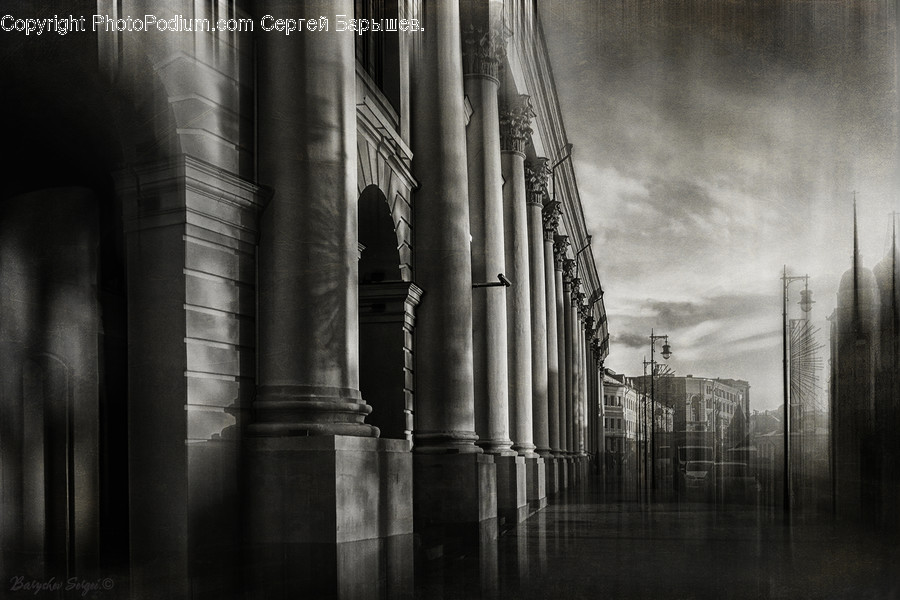 Corridor, Architecture, Building, Column, Pillar