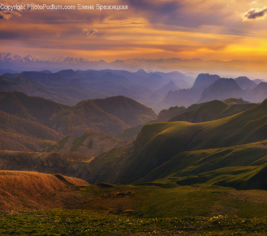 Field, Grassland, Outdoors, Mountain, Mountain Range