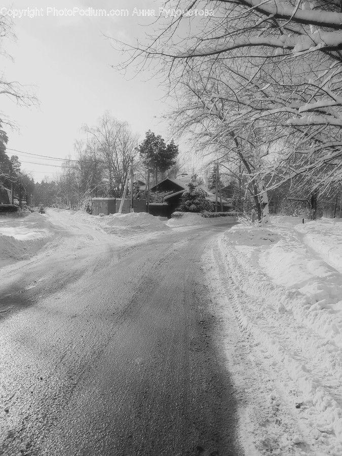 Outdoors, Snow, Road, Countryside, Nature