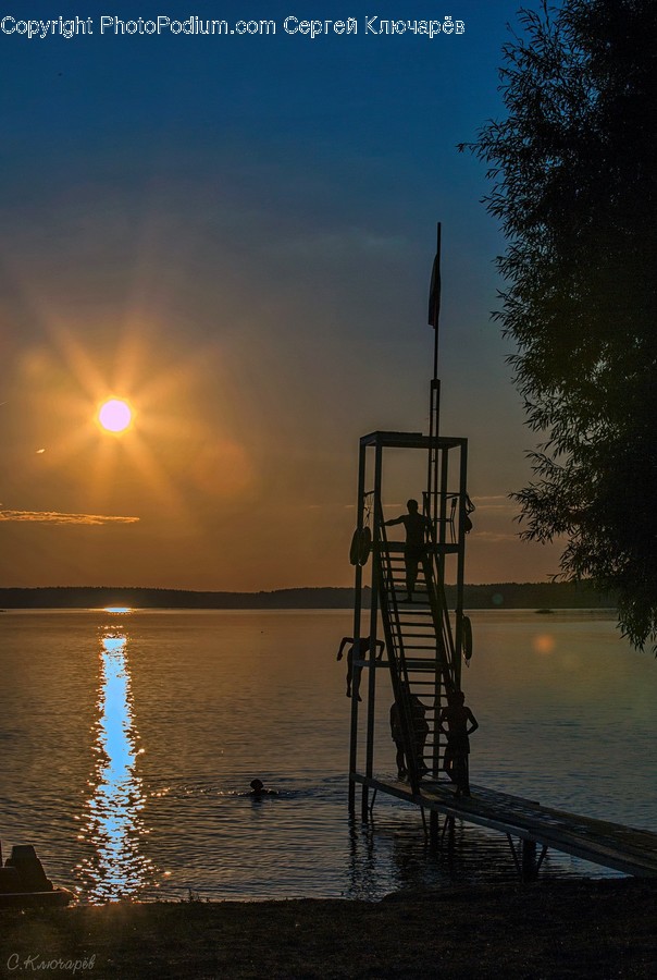 Dock, Pier, Chair, Furniture, Silhouette