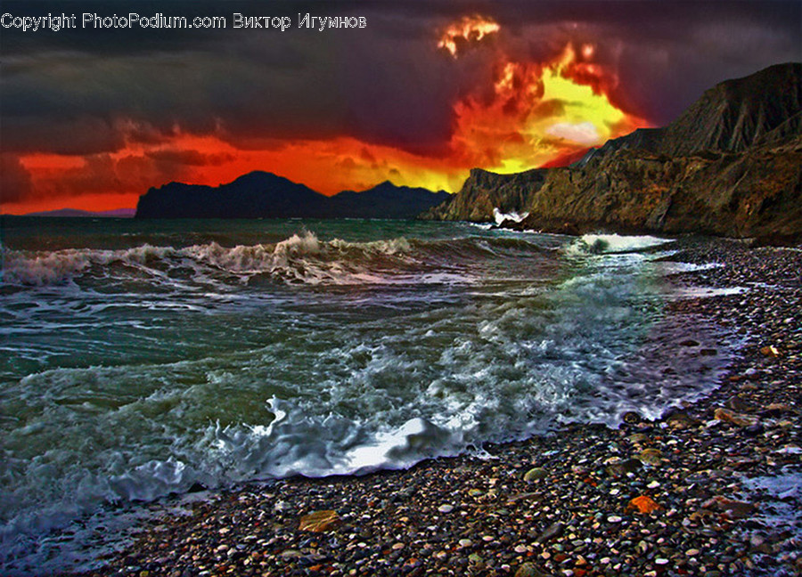 Eruption, Nature, Ocean, Outdoors, Sea