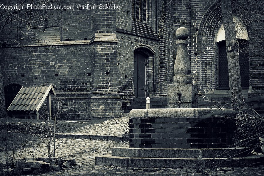 Ruins, Park Bench, Bench, Building, House