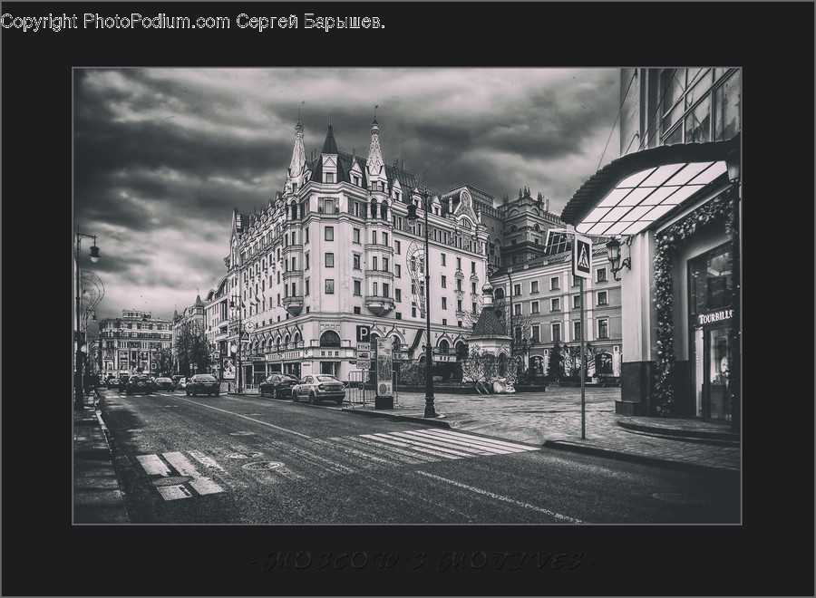 Collage, Poster, Building, City, Town