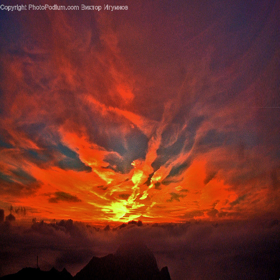 Dawn, Dusk, Nature, Outdoors, Red Sky