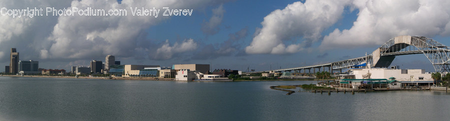 Waterfront, Bridge, Building, City, Town